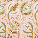 Malabar Vine Blush by Schumacher Ottoman-Inspired Botanical Wallpaper – Schumacher 5012342