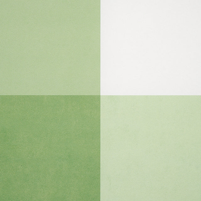 Willa Check Large Leaf Plaid Wallpaper Green by Schumacher – 5012352