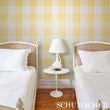 Willa Check Large Yellow Plaid Wallpaper by Schumacher – 5012353