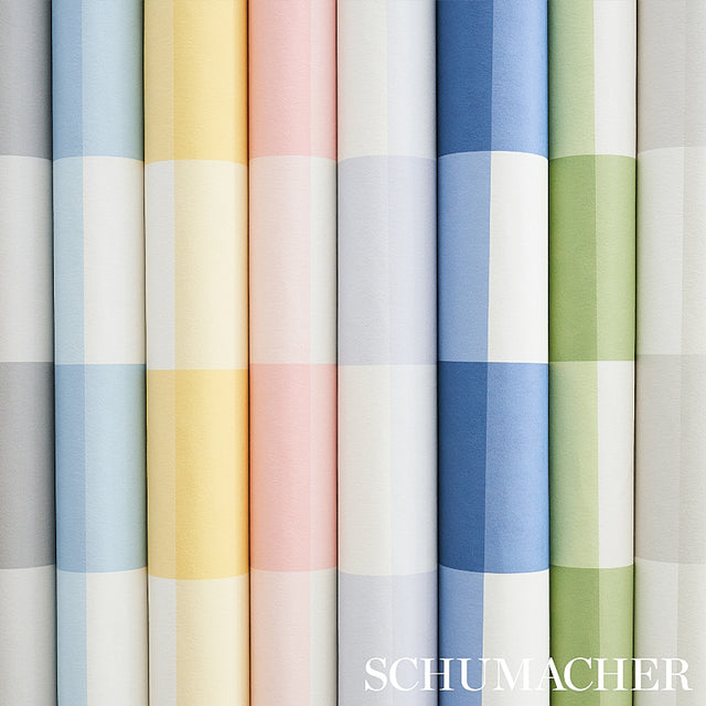 Willa Check Large Lavender by Schumacher Modern Gingham Plaid Wallpaper – Schumacher 5012355