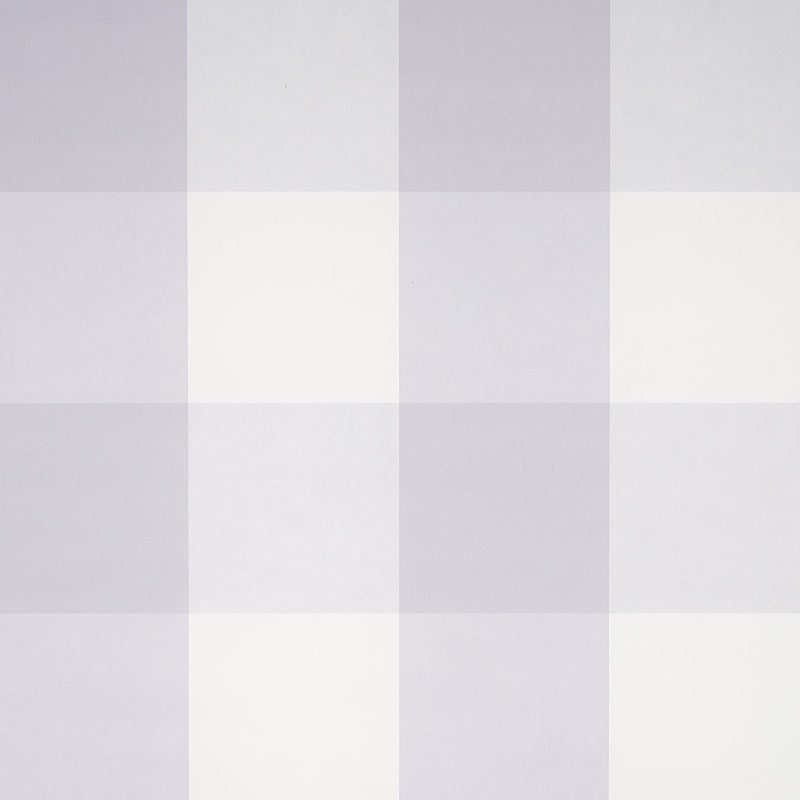 Willa Check Large in Lavender by Schumacher - extra-large-scale gingham plaid wallpaper in a playful, modern lavender colorway.