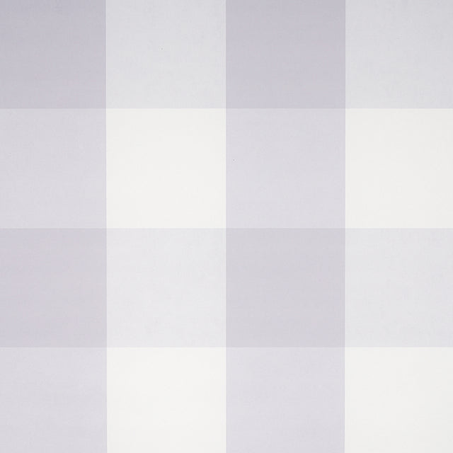 Willa Check Large in Lavender by Schumacher - extra-large-scale gingham plaid wallpaper in a playful, modern lavender colorway.