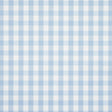 Willa Check Small wallpaper in Chambray blue and white, modern gingham plaid pattern, styled in a kitchen interior by Schumacher.