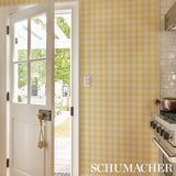 Willa Check Small Yellow Plaid Wallpaper by Schumacher – 5012363