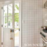 Willa Check Small Lavender Plaid Wallpaper by Schumacher – 5012365
