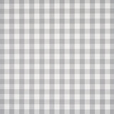 Willa Check Small grey gingham plaid wallpaper by Schumacher shown in detail and installed in a kitchen interior.