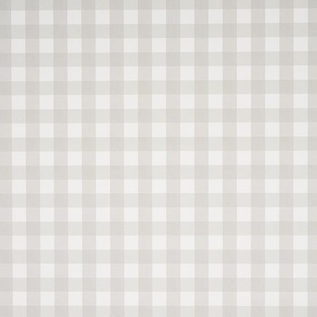 Willa Check Small Birch wallpaper by Schumacher, a modern gingham plaid wallcovering in neutral tones.