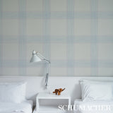 Minerva Plaid Hyacinth by Schumacher Soft Ombré Plaid Wallpaper – Schumacher 5012371