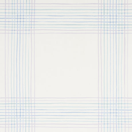 Minerva Plaid wallpaper in Hyacinth by Schumacher, a soft ombré plaid wallcovering with watercolor effect.