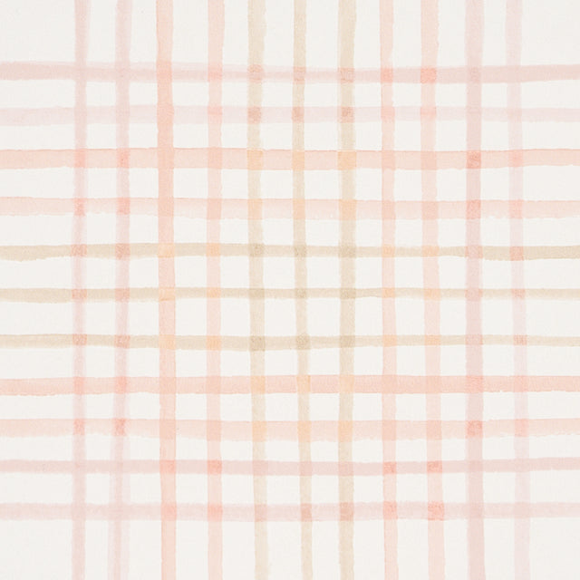 Minerva Plaid Pink by Schumacher Soft Ombré Hand-Painted Plaid Wallpaper – Schumacher 5012372