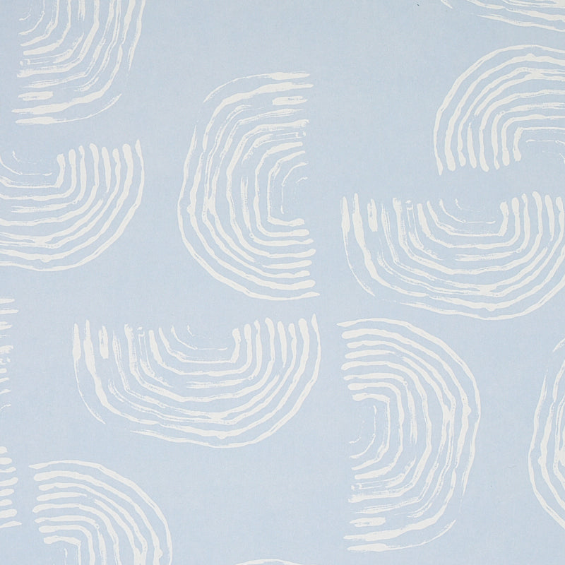Quansoo Ivory on Sky by Caroline Z Hurley Artistic Modern Wallpaper – Schumacher 5012400