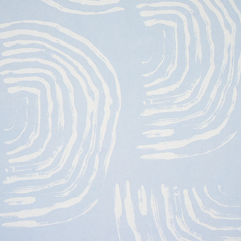 Quansoo Ivory on Sky by Caroline Z Hurley Artistic Modern Wallpaper – Schumacher 5012400