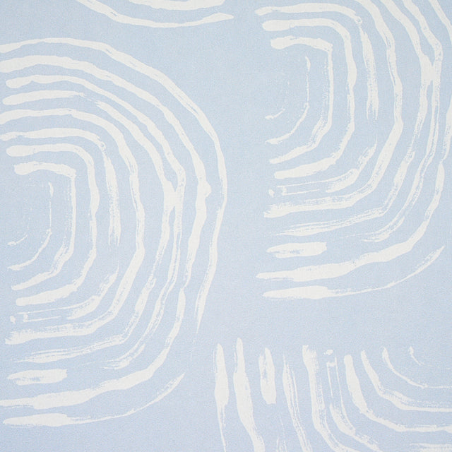 Quansoo Ivory on Sky by Caroline Z Hurley Artistic Modern Wallpaper – Schumacher 5012400