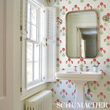 Saranda Flower Cardinal by Schumacher Painterly Floral Wallpaper – Schumacher 5012410