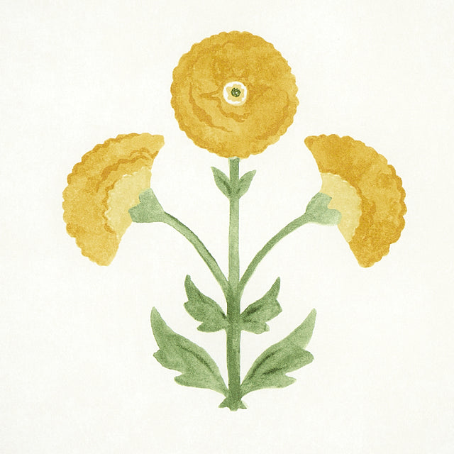 Saranda Flower Marigold by Schumacher Painterly Floral Wallpaper – Schumacher 5012411