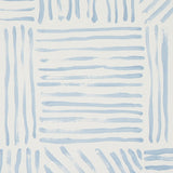 Katama Blue on Ivory by Caroline Z Hurley Modern Linear Block Wallpaper – Schumacher 5012421
