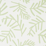 TIAH COVE wallpaper in Sage Leaf by Caroline Z Hurley for Schumacher, modern botanical wallcovering with abstract green leaf pattern.