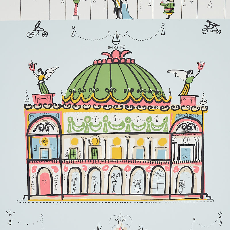 Opera Sky by Schumacher Flight of Fancy Whimsical Opera House Wallpaper – Schumacher 5012480