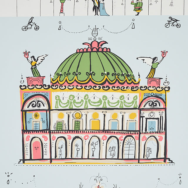 Opera Sky by Schumacher Flight of Fancy Whimsical Opera House Wallpaper – Schumacher 5012480