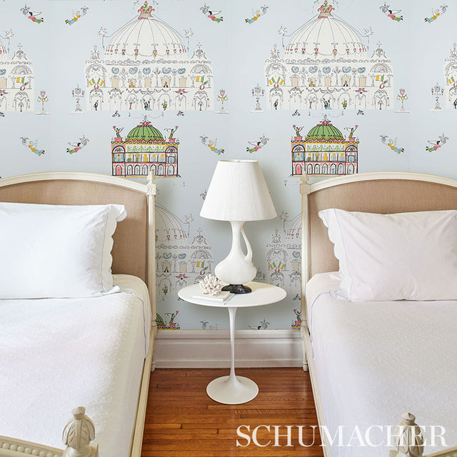Opera Sky by Schumacher Flight of Fancy Whimsical Opera House Wallpaper – Schumacher 5012480