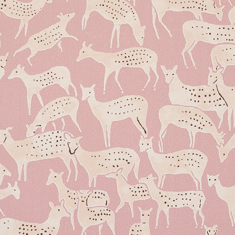 Fauna Dusty Pink by Schumacher Whimsical Animal Wallpaper – Schumacher 5012491