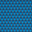 Dawnridge Peacock wallpaper by Schumacher, featuring a bold blue and teal peacock feather-inspired geometric pattern, shown in a styled interior and close-up views.