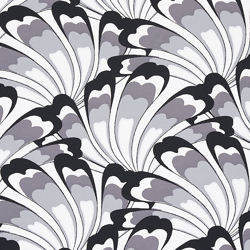 GOTHAM SWING Charcoal by Schumacher Art Deco Fan Wallpaper – Schumacher 5012530