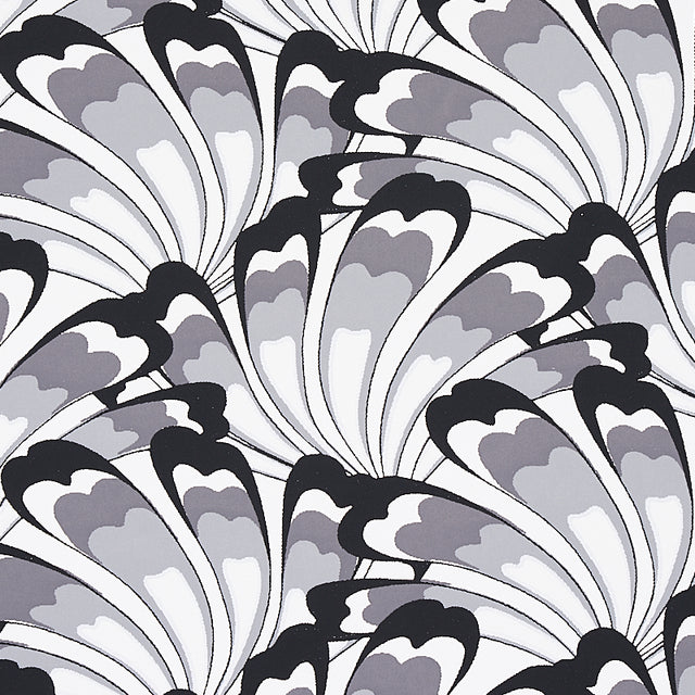 GOTHAM SWING Charcoal by Schumacher Art Deco Fan Wallpaper – Schumacher 5012530