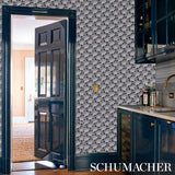 GOTHAM SWING Charcoal by Schumacher Art Deco Fan Wallpaper – Schumacher 5012530