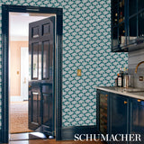 Gotham Swing Sage by Schumacher Art Deco Fan Pattern Wallpaper – Schumacher 5012531