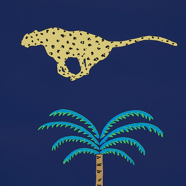 A Wild Desert Dream Midnight by Schumacher Playful Cheetah and Palm Tree Wallpaper – 5012542