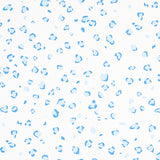Wild at Heart Indigo by Cristina Buckley for Schumacher - blue animal print wallpaper with scattered spots on white background