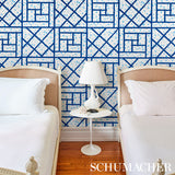 Fancy Beast Indigo by Cristina Buckley Hollywood Regency Trellis Wallpaper – Schumacher 5012561