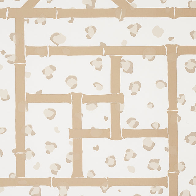 Fancy Beast Sand by Cristina Buckley Hollywood Regency Animal Print Wallpaper – Schumacher 5012563