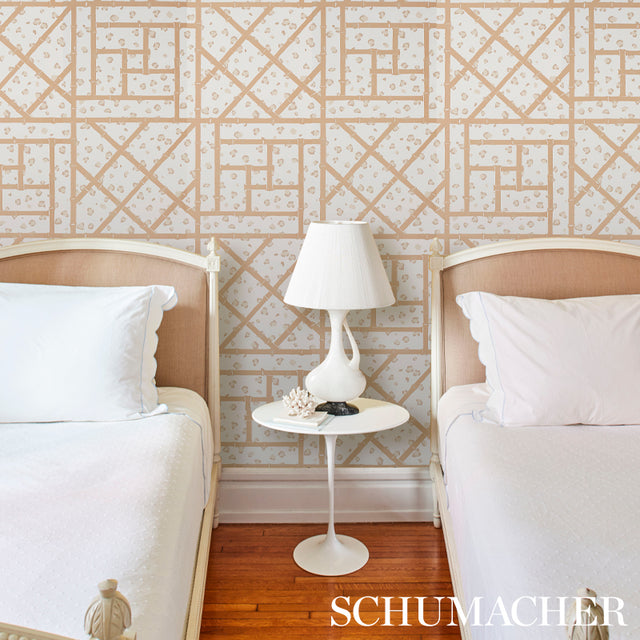 Fancy Beast Sand by Cristina Buckley Hollywood Regency Animal Print Wallpaper – Schumacher 5012563