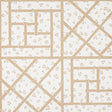 Fancy Beast Sand by Cristina Buckley for Schumacher. Hollywood Regency inspired wallpaper with a sand and ivory leopard spot and trellis motif.