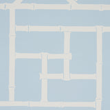 Trellis Sky Blue by Cristina Buckley Glamorous Bamboo Fretwork Wallpaper – Schumacher 5012573