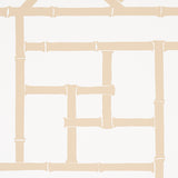 Trellis Sand by Cristina Buckley Geometric Bamboo Fretwork Wallpaper – Schumacher 5012574