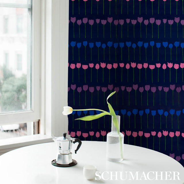 Edie Electric Jewel by Cristina Buckley Vibrant Floral Wallpaper – Schumacher 5012580