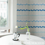 Edie Blue Parrot by Cristina Buckley Floral Wallpaper – Schumacher 5012582