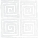 Trousdale Metallic Platinum Blanc by Cristina Buckley Greek Key Wallpaper – Schumacher 5012590