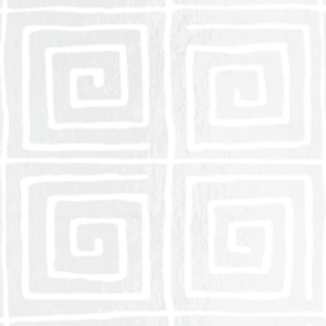 Trousdale Metallic Platinum Blanc by Cristina Buckley Greek Key Wallpaper – Schumacher 5012590