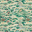 Rolling Hills green wallpaper with charming animals and naive landscape, Flight of Fancy collection by Schumacher