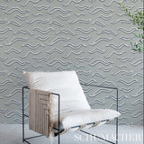 Kata Sisal Mineral by Schumacher Abstract Handprinted Sisal Wallcovering – Schumacher 5012641