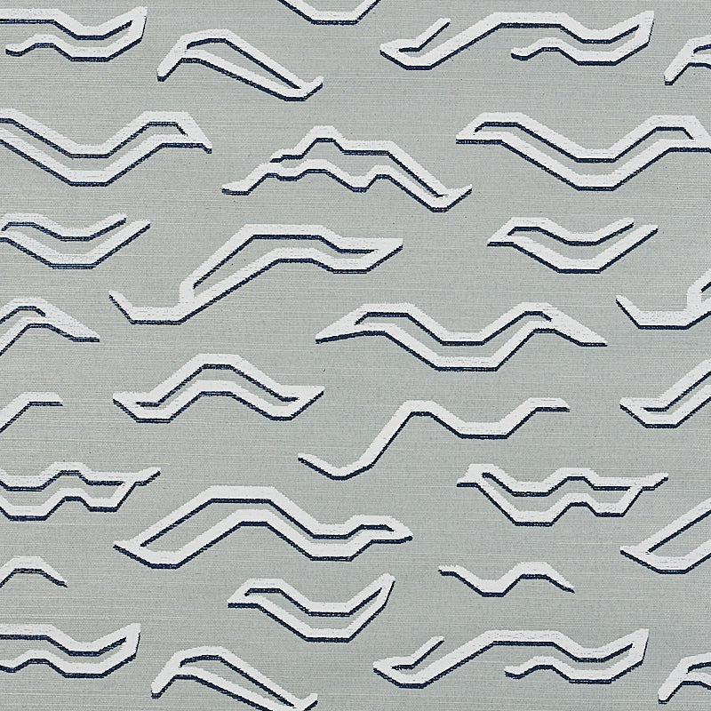 Kata Sisal in Mineral by Schumacher, abstract Tibetan tiger pattern handprinted on sisal wallcovering
