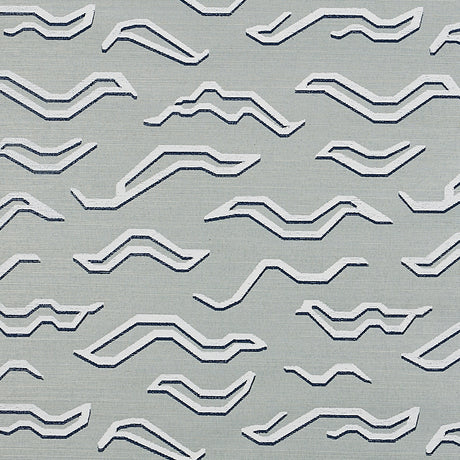 Kata Sisal in Mineral by Schumacher, abstract Tibetan tiger pattern handprinted on sisal wallcovering
