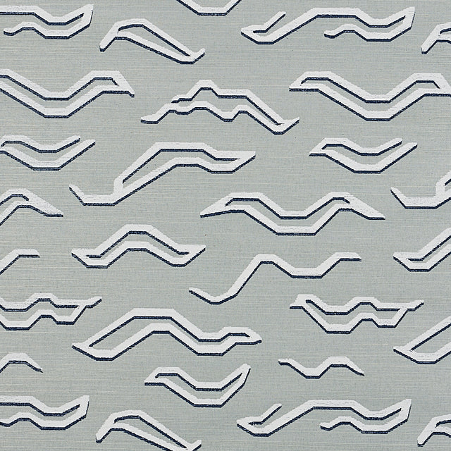 Kata Sisal in Mineral by Schumacher, abstract Tibetan tiger pattern handprinted on sisal wallcovering