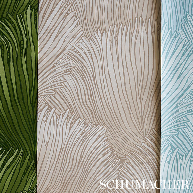FONDALE Ivory Palm Frond Botanical Wallpaper – Schumacher 5012650