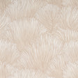 FONDALE Ivory wallcovering with scalloped palm frond pattern from Schumacher Mystique collection, shown in room and detail views.