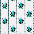 Agave Stripe Lanai wallpaper by Schumacher featuring stylized agave motifs in painterly stripes, designed by Peg Norriss.